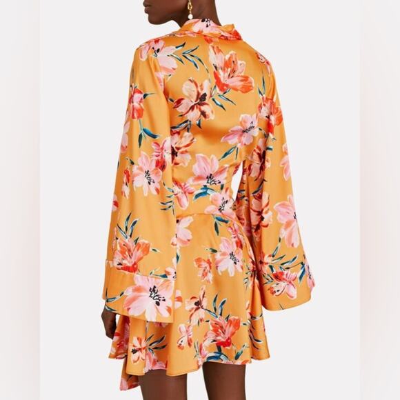 Significant Other x Revolve Zoe Hibiscus Floral Satin Wrap Dress | Vacation 6 - Picture 3 of 15